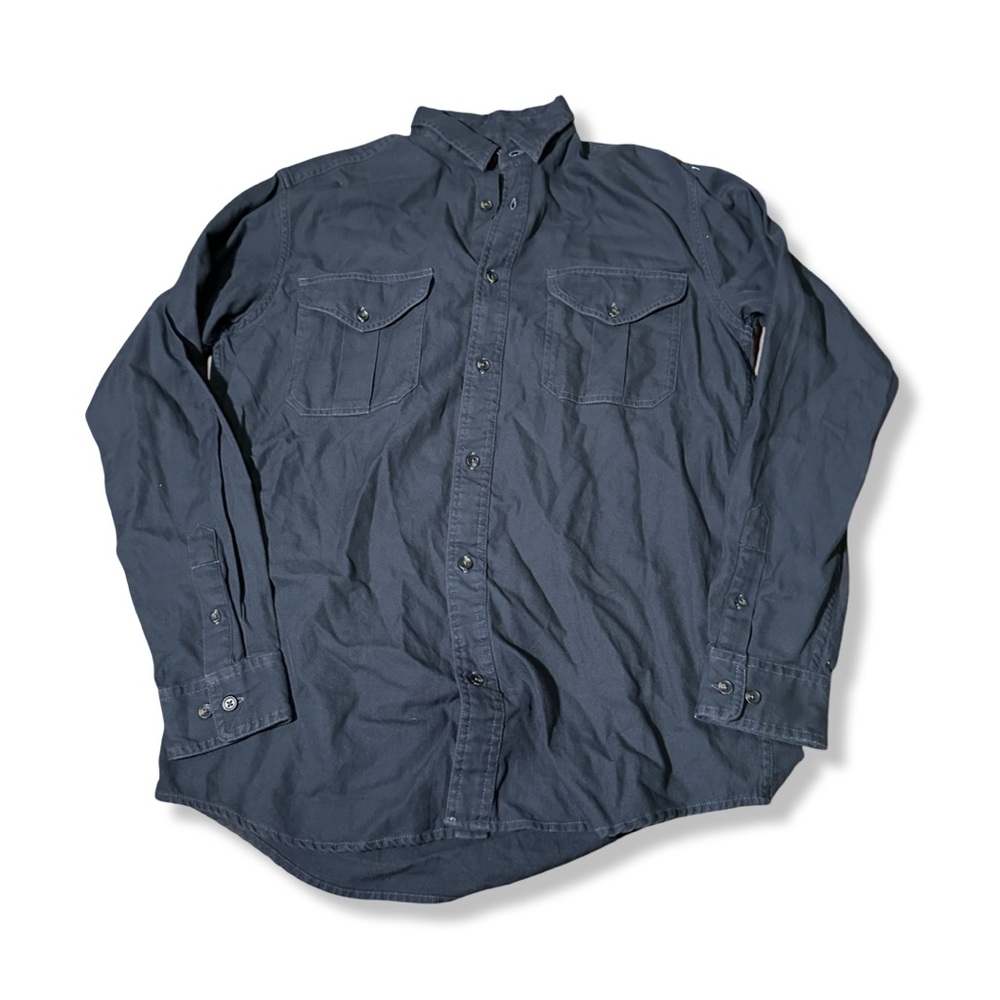 CC Filson Shirt Mens M Black Thick Canvas Button Up Long Sleeve Workwear USA
